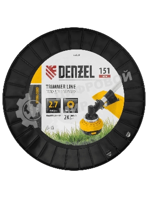 Леска для триммера Denzel EXTRA CORD двухкомпонентная круглая, 2,7 мм х 151 м, на DIN катушке