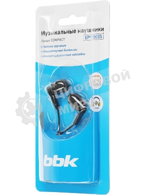 Проводные наушники BBK EP-1003S черный, вкладыши