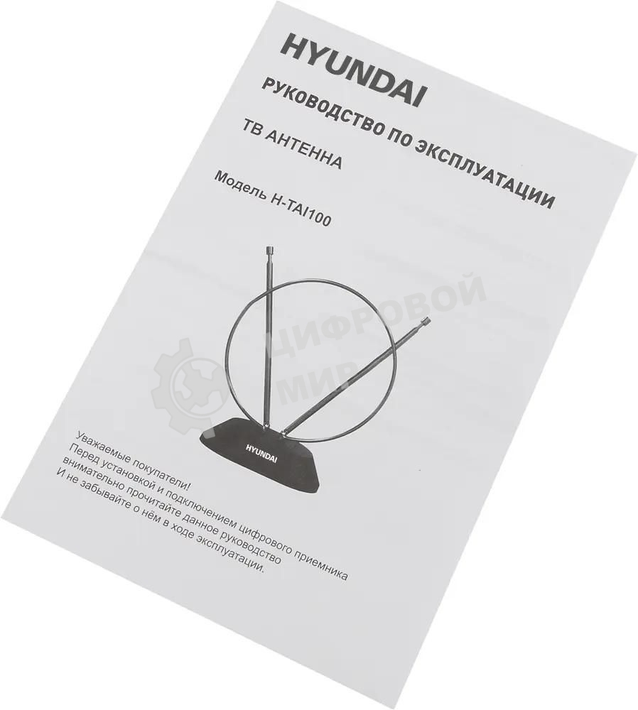 Антенна телевизионная Hyundai H-TAI100 3дБ пассивная черный