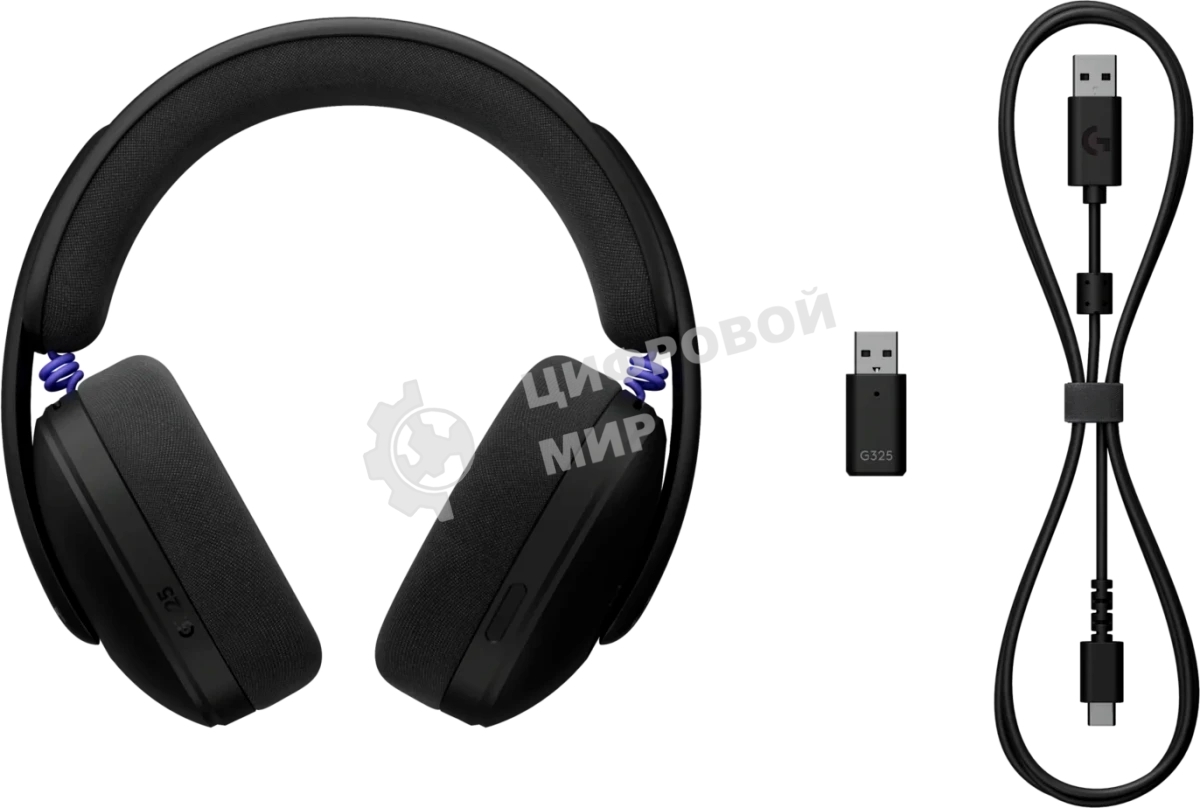 Гарнитура Logitech G325 Lightspeed чёрный, беспроводная, радиоканал, до 24 ч, совместимость с PS5, Xbox