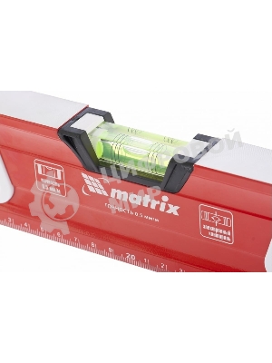 Уровень Matrix алюминиевый, магнит фрезеров 3 глазка 2 комп, рукоятки, 1200 мм