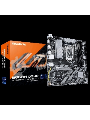 Материнская плата Gigabyte B860M D3HP, LGA 1851, Intel B860, 4xDDR5, 4xSATA, 2xM.2, 1xPCIe 5.0 x16, 2xPCIe x1, 1xHDMI, 1xDP, 1x 1Gb LAN, 3xUSB-A 3.2 Gen 1, 3xUSB-A 2.0, 1xUSB-C 3.2 Gen 1, 3x3.5 мм, 7.1, mATX