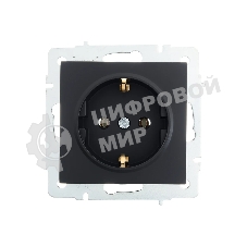 Розетка 1-м СП Vesna с заземл. ПБТ механизм черный бархат LEZARD 742-4288-122B