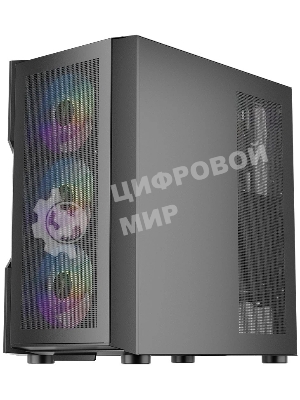 Компьютерный корпус 1STPLAYER TRILOBITE T7-P черный ATX 4x120мм LED fans T7-P-BK-4F1