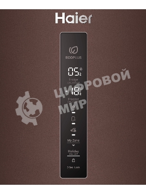 Холодильник Haier C4F740CLBGU1 коричневый двухкамерный 286/115л морозилка снизу, No Frost