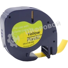 Картридж ленточный Cactus CS-LT-91202 черный шрифт, желтый фон (12 мм, 4 м) для Dymo Letra Tag LT-100H