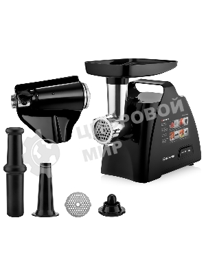 Мясорубка электрическая BRAYER BR1606 черный, 1800 Вт, 2.0 кг/мин, реверс, защита от перегрузки, насадки - 5
