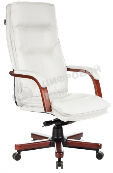 Кресло руководителя Бюрократ T-9927Walnut слоновая кость кожа крестов. металл/дерево