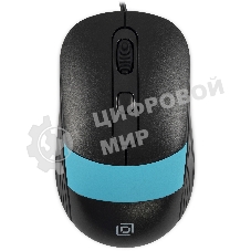 Мышь проводная Oklick 310M черный/синий, 2400 dpi, USB, кнопки - 4
