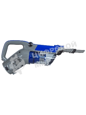 Пылесос вертикальный SUPRA VCS-4094 синий/серый, питание от аккумулятора, 130 Вт, уборка сухая, пылесборник 0.6 л, работа от АКБ max 30 мин.