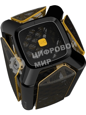 Компьютерный корпус без блока питания Geometric Future Model 2 The Ark, Mini-Tower, no fans, 3xUSB-A 3.0, 1xUSB 3.2 Type-C, mATX, mITX Black/Gold