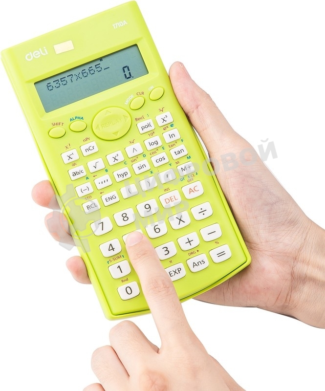 Калькулятор научный Deli E1710A/GRN зеленый 10+2-разр.