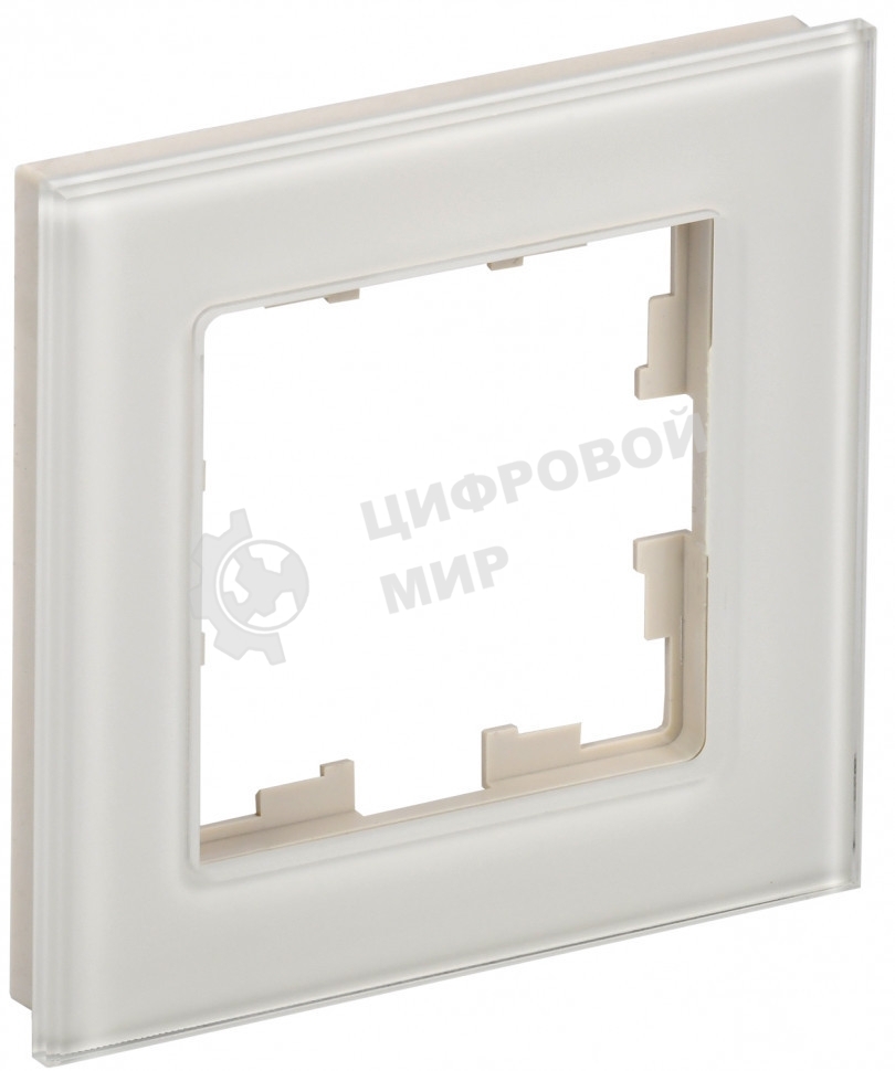 Рамка 1-мест. IEK BRITE РУ-1-2-БрВа стекло ванильный