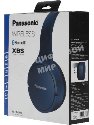 Беспроводные наушники Panasonic RB-HF420BGEA синий, накладные, Bluetooth, быстрая зарядка