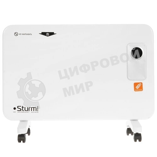 Конвектор электрический Sturm! CH1000D, белый, 1000 Вт, 15 м2, дисплей, электронный термостат