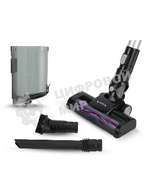 Пылесос вертикальный Vitek Midnight VT-1832 черный/серебристый, питание от аккумулятора, 120 Вт, уборка сухая, пылесборник 0.4 л, работа от АКБ max 35 мин