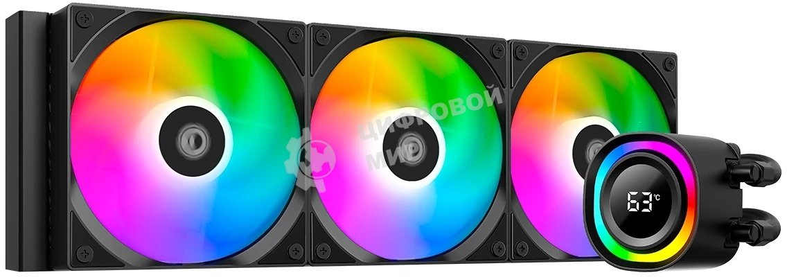 Система жидкостного охлаждения ID-Cooling FX360 TD ARGB Soc-AM5/AM4/1200/1700/1851 черный 4-pin 27.2dB Al+Cu LCD 350W Ret