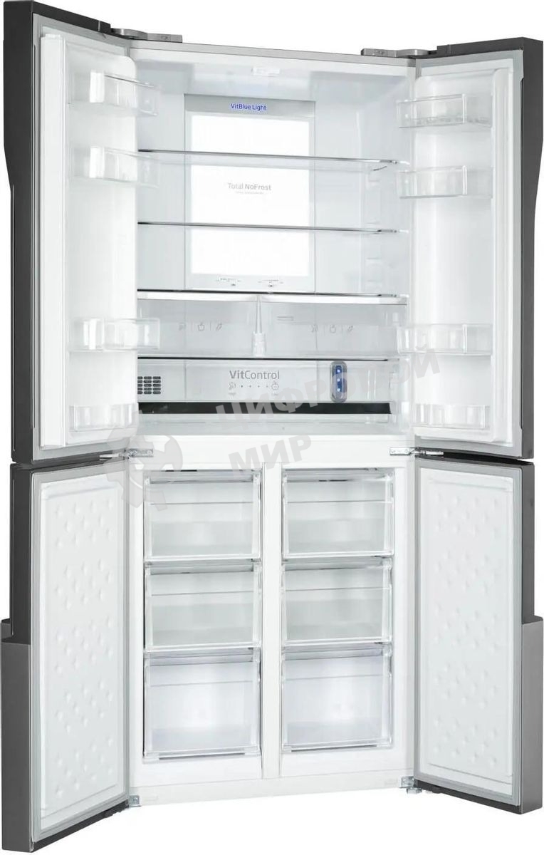 Холодильник Hansa FY418.3DFXC нержавеющая сталь трехкамерный 274/144л морозилка снизу