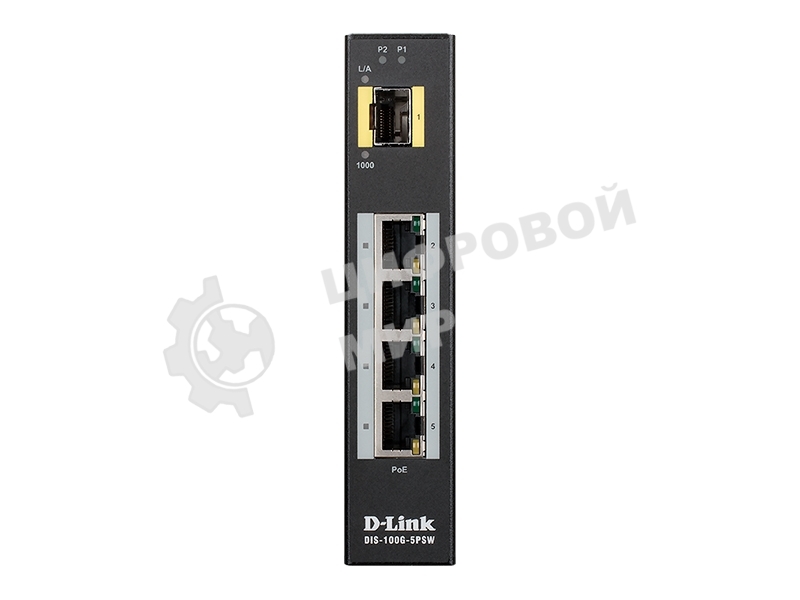Коммутатор D-Link DIS-100G-5PSW/A1A, 4×1 Гбит/с + 1×1 Гбит/с SFP, неуправляемый