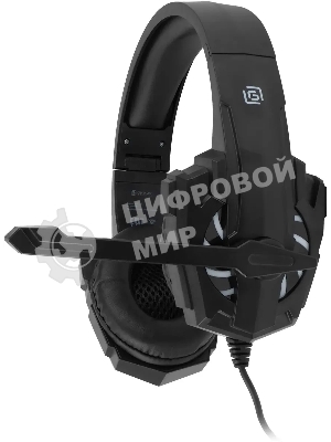 Гарнитура Oklick HS-L355G чёрный, проводная, 3.5 мм, подсветка