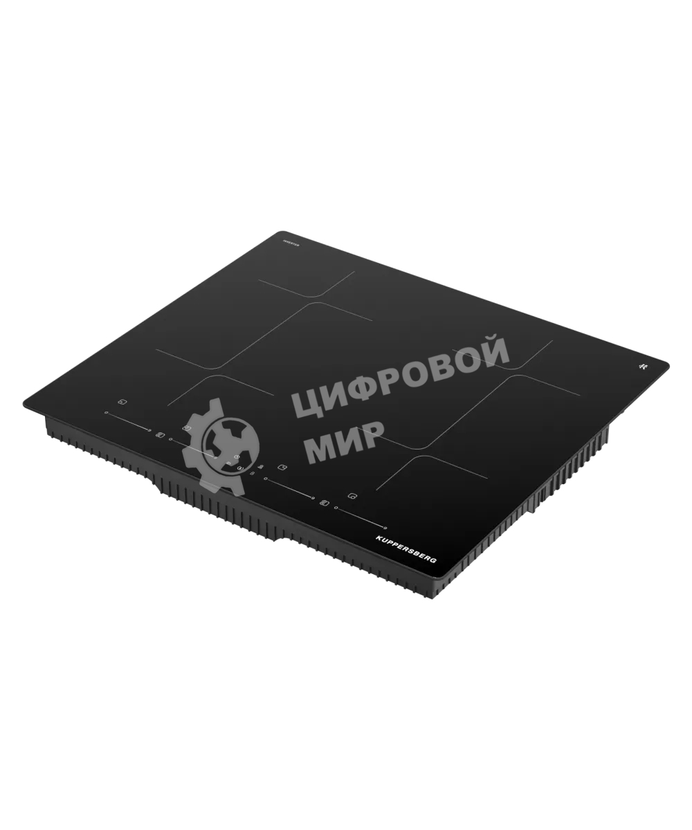 Индукционная варочная панель Kuppersberg ICI 624, индукция, High-Tech, 60 см, 9 уровней мощности, inverter, таймер, пауза, Booster, автоматическое отключение, Flexi-zone, поддержание тепла, слайдерное управление, черный