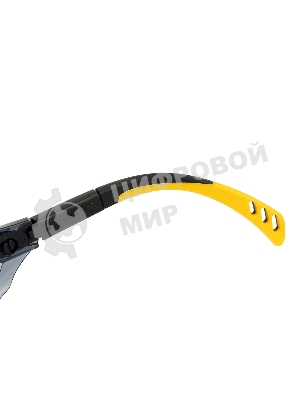 Очки защитные Denzel открытые, поликарбонатные, увеличенная дымчатая линза, регулируемые дужки