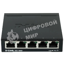 Коммутатор D-Link DGS-1005D, 5×1 Гбит/с, неуправляемый