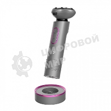 Электробритва BQ SV1008 Gray-Pink. Мощность 5 Вт/Время зарядки 90 минут/Время беспроводной работы 90 минут/Влагозащита IPX6/Электропитание 110-240 В, 50-60 Гц/Ротационная головка бритвы/Мощный мотор/Индикатор заряда батареи/Портативная база для подзарядки