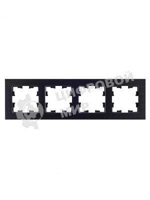 Рамка 4-местная IEK BRITE РУ-4-1-БрЧ (BR-M42-M-K02) металл черный