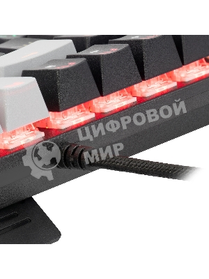 Клавиатура проводная Oklick K600X механическая черный/серый USB Multimedia for gamer LED