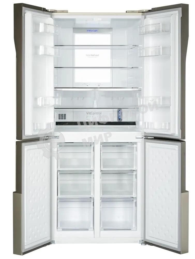 Холодильник Hansa FY418.3DFXC нержавеющая сталь трехкамерный 274/144л морозилка снизу