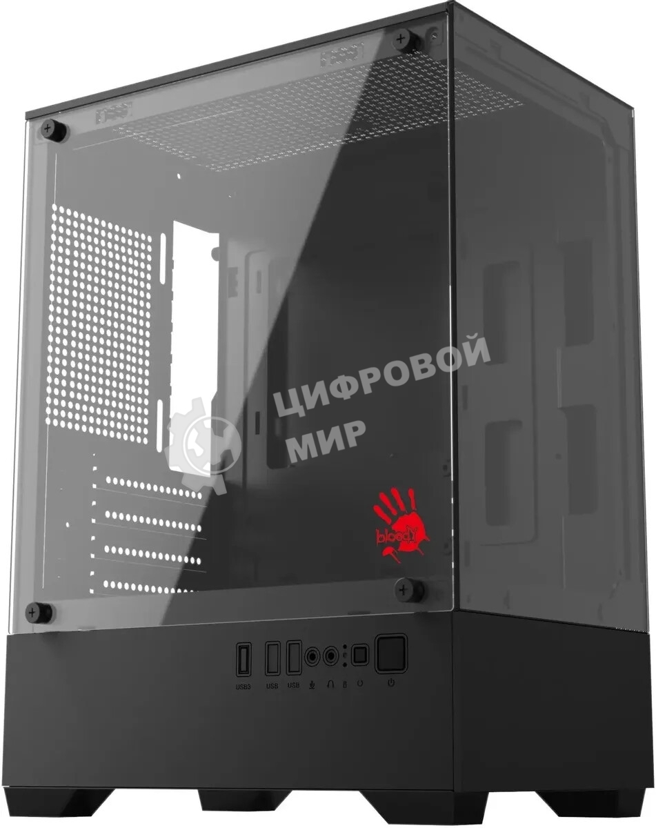 Корпус Bloody CC-125-BK, Mini-Tower, чёрный