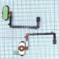 Кнопка HOME в сборе с механизмом и шлейфом для Samsung Galaxy S6 Edge SM-G925F, белый