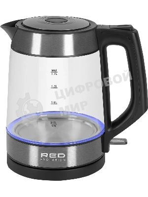 Чайник электрический Red Solution evolution RK-G20 1.7л. 2200Вт черный корпус: нерж.сталь/стекло (RK-G20)