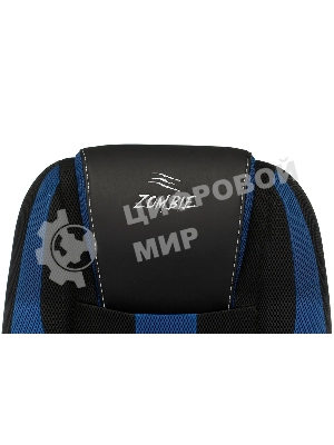 Кресло игровое Zombie 9 черный/синий, искусст.кожа/ткань, крестовина пластик