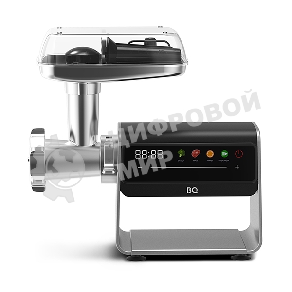 Мясорубка электрическая BQ MG2007 PREMIUM серый, 2500 Вт, 2.7 кг/мин, реверс, защита от перегрузки, насадки - 5