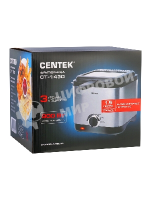 Фритюрница Centek CT-1430 900 Вт объем 1,5лЧаша - антипригарная, стальной корпус, окно