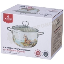 Кастрюля Agness 943-065 FAMILY HOUSE со ст.крышкой 1,5 л, 16 см