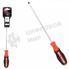 Отвертка шлицевая DELI DL3449 SL6x150мм сталь S2, матовый стержень, двухкомпонентная прорезиненная рукоять