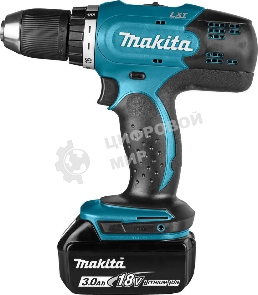 Дрель-шуруповерт аккумуляторная Makita DDF453RFE, Аккумуляторная, 18В, 2 АКБ, Кейс
