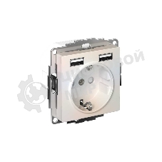 Розетка SE AtlasDesign Жемчуг SO + USB A+A, 5В/2,4А, 2х5В/1,2А, механизм
