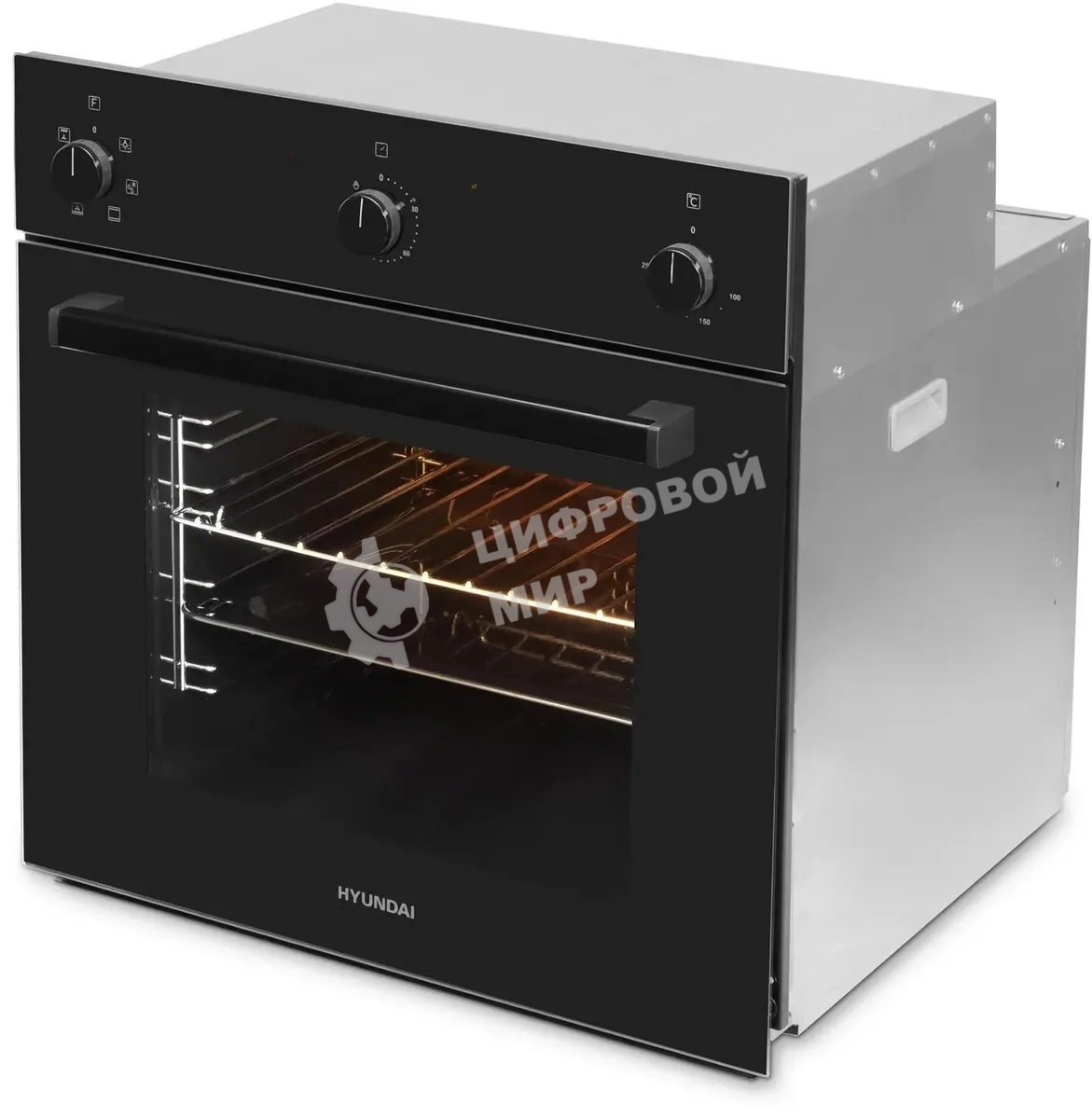 Духовой шкаф электрический Hyundai 6006.03 BG черное стекло