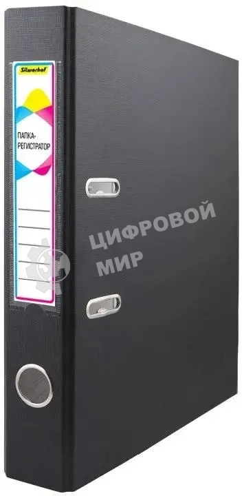 Папка-регистратор Silwerhof 2013382 A4 50мм, ПВХ/бумага черный, без окантовки, сборная (упаковка: 2шт)