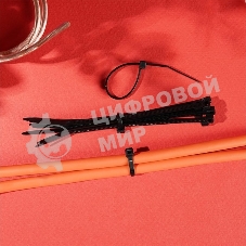 Хомут-стяжка кабельная нейлоновая Rexant 100x2,5 мм, черная, упаковка 100 шт.