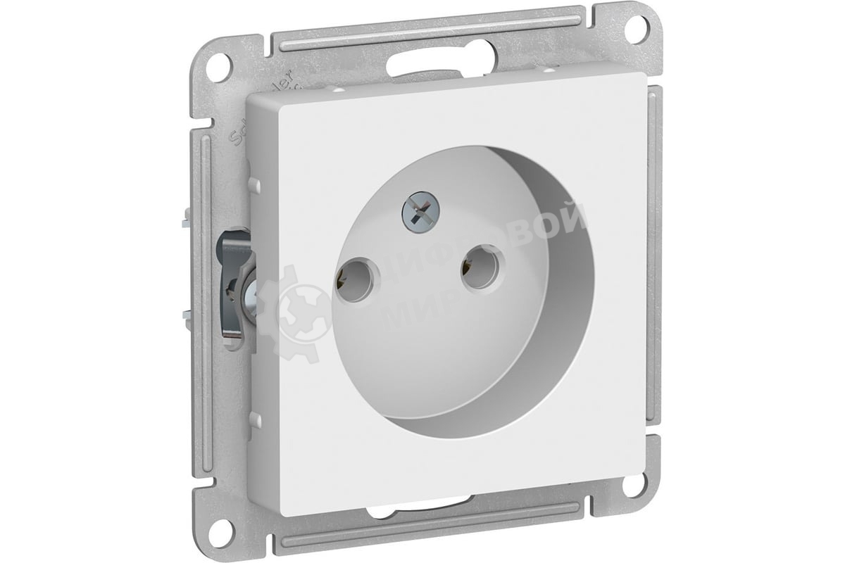 Механизм розетки 1-м СП AtlasDesign без заземл. 16А белый, SchE ATN000141