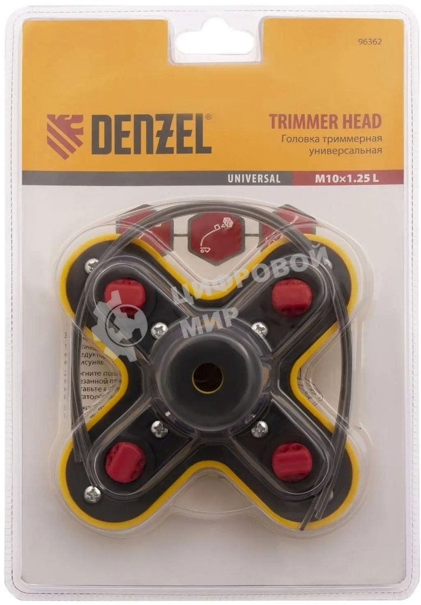 Головка триммерная универсальная гайка Denzel М10х1,25 левая 96362