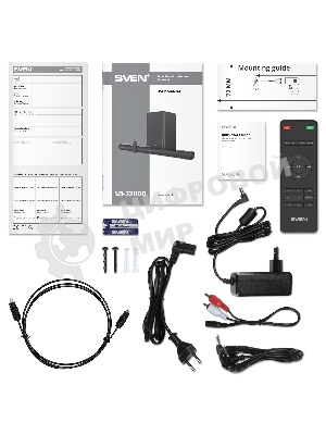 Саундбар SVEN SB-2200D черный (2 x 60W, Bluetooth сабвуфер 180W, пульт ДУ, LED-дисплей, HDMI, USB)