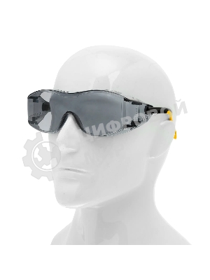 Очки защитные Denzel открытые, поликарбонатные, увеличенная дымчатая линза, регулируемые дужки