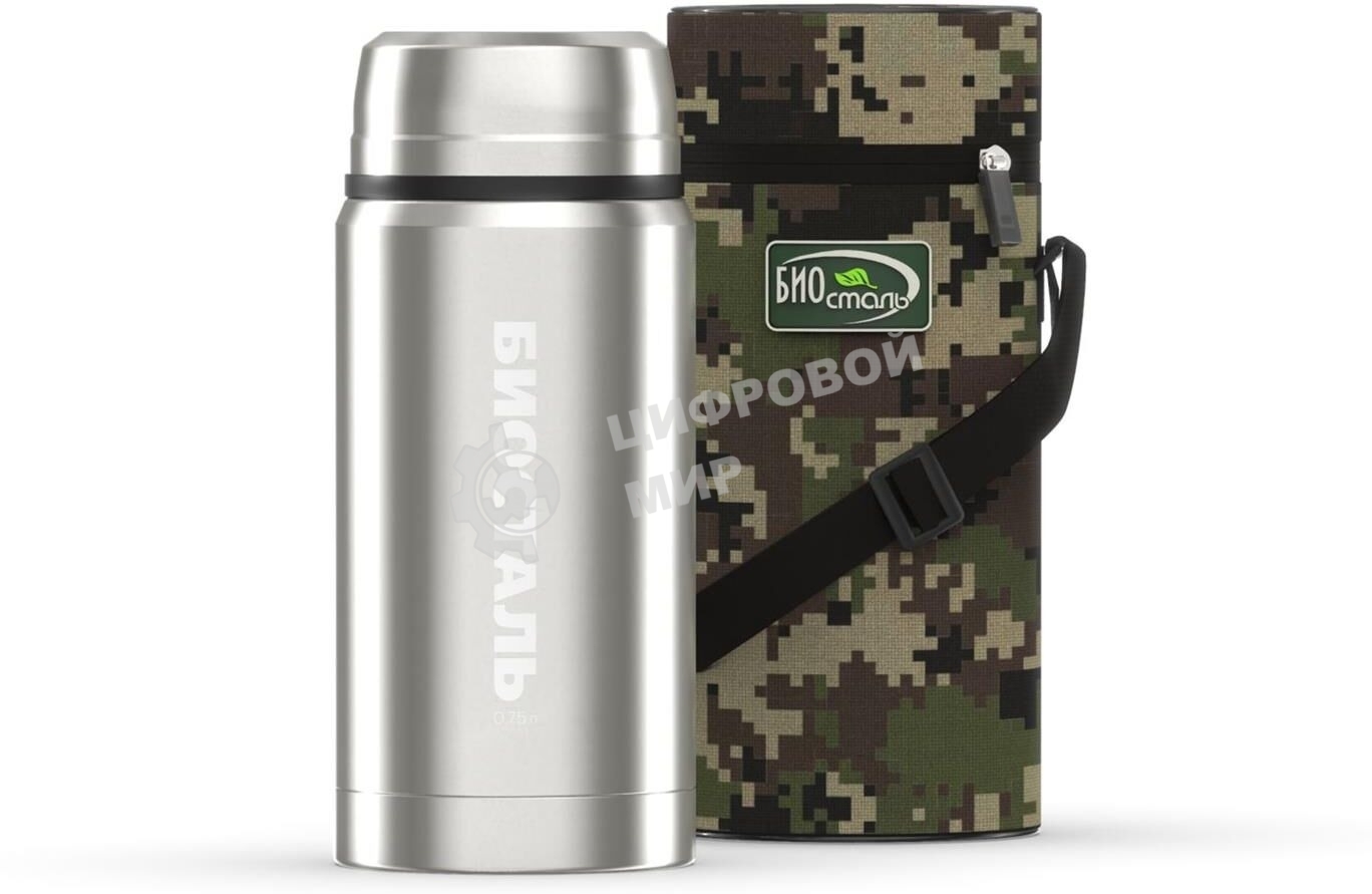 Термос BIOSTAL NTS-750B ОХОТА ш/г, суповой с ложкой, с термочехлом