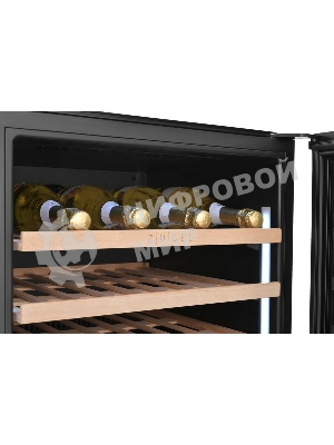 Винный шкаф встраиваемый ZÜGEL ZCWI570DB черный, 145 л, 2 отсека, 57 бут.